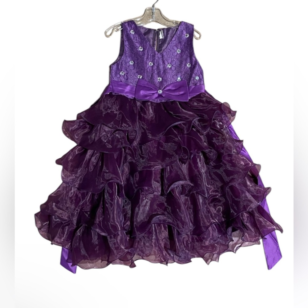 Girls formal sleeveless dress Purple daddy daughter‎ dance sleeveless rhinestone
